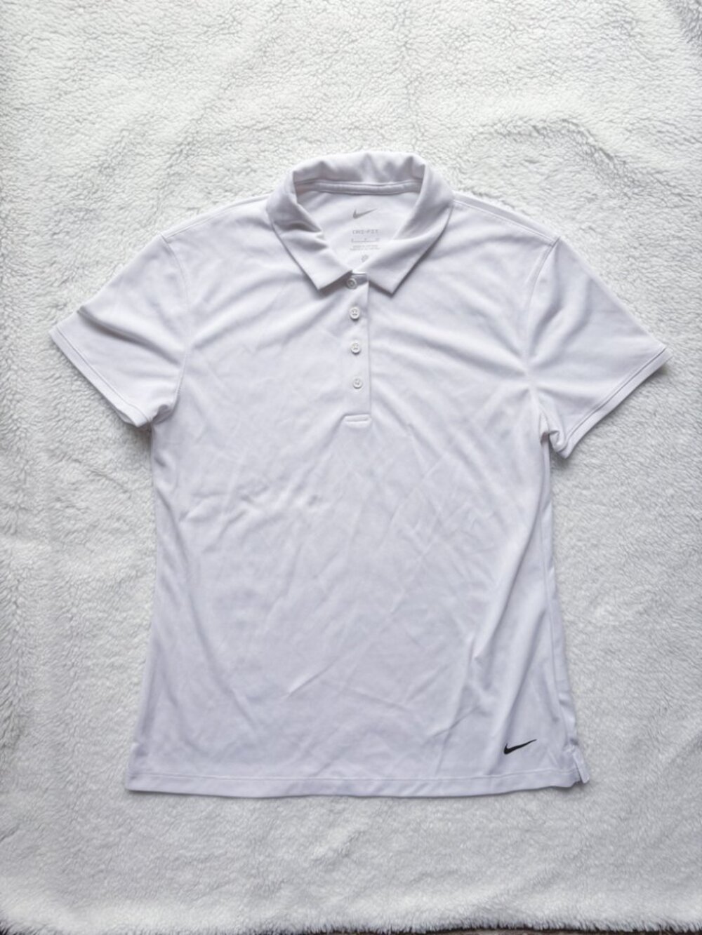 Nike Dri-FIT White Polo Shirt Womens Small Athletic Golf Tennis Top